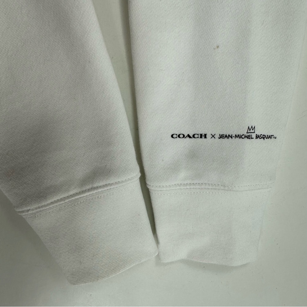 Coach X Jean Michel Basquiat Hoodie Women’s XS White Embroidery Pockets - Picture 11 of 12